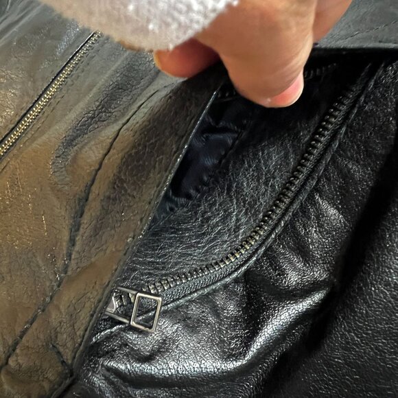 7 Diamonds Men's Genuine Leather Jacket Full Zip Bomber Buffalo Heavy Coat Black - Picture 8 of 11